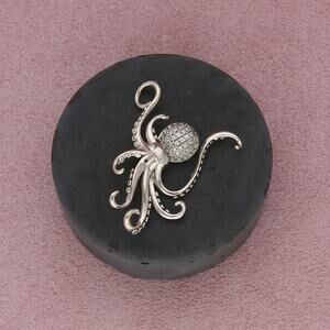 ⚡️reserved⚡️ sterling silver pave cz octopus pendant